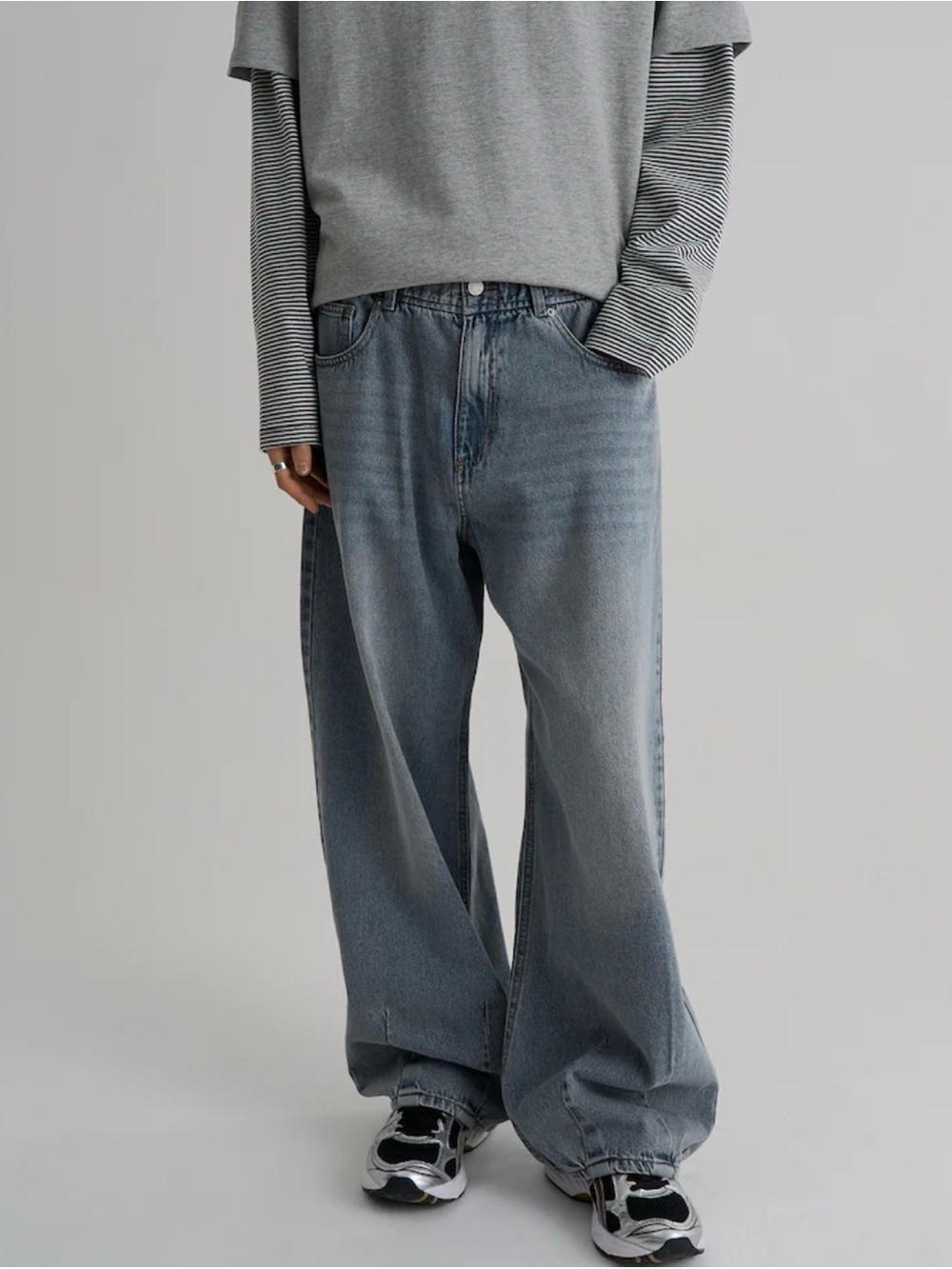 8seconds NWT Vintage Elastic Waistband Balloon Denim Pants - Light Wash Blue - M